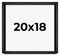 20x18 Shadow Box 1" Depth Black Picture Frame - UV Acrylic, Backing, Hanging Hardware
